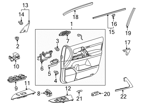 2008 Toyota Land Cruiser Panel Assembly, Front Door Diagram for 67610-60D31-E1