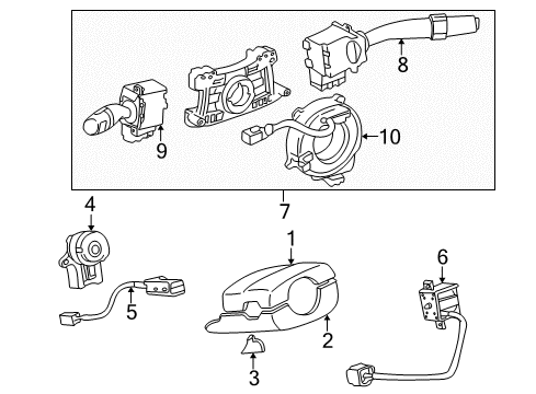 1997 Toyota Camry Cover, Steering Column, UPR Diagram for 45286-06040-E0