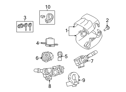 2009 Toyota Highlander Cover, Steering Column Diagram for 45286-48908-C0