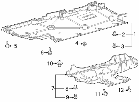 2023 Toyota GR Corolla Under Cover & Splash Shields Diagram