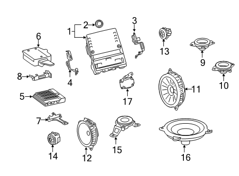 2020 Toyota Avalon Speaker Assembly, Radio Diagram for 86160-0R010