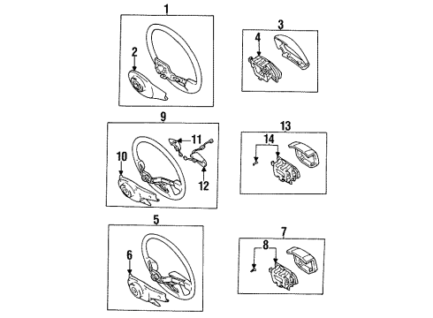 1993 Toyota T100 Cover Sub-Assy, Steering Wheel Diagram for 45180-35060-B0