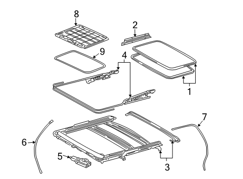 2006 Toyota Highlander Sunroof Diagram 1 - Thumbnail