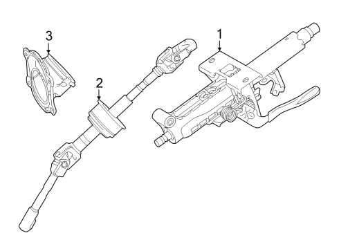 2023 Toyota bZ4X Steering Column & Wheel, Steering Gear & Linkage Diagram