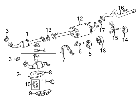 2007 Toyota FJ Cruiser Exhaust Components Diagram