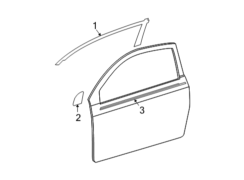 2005 Scion tC Moulding, Front Door Belt, RH Diagram for 75711-21030