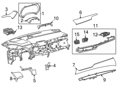 2021 Toyota Sienna Cluster & Switches, Instrument Panel Diagram