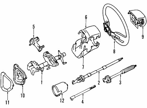 1987 Toyota 4Runner Steering Column & Wheel, Steering Gear & Linkage Diagram