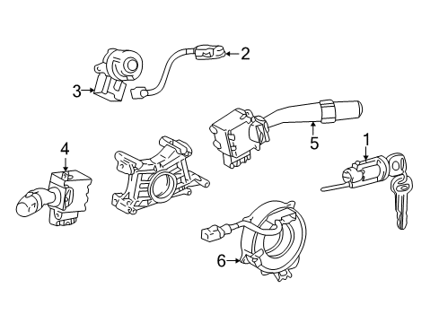 2007 Toyota Matrix Shroud, Switches & Levers Diagram