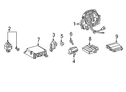 2020 Toyota Highlander Air Bag Components Diagram 2 - Thumbnail