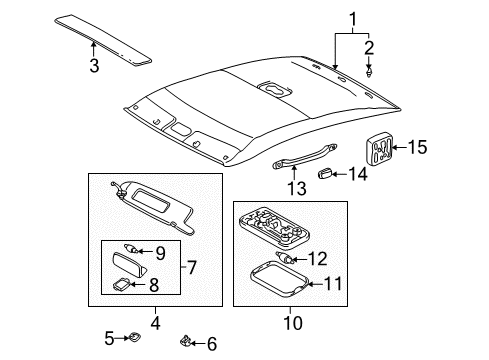 2003 Toyota Solara Interior Trim - Roof Diagram 3 - Thumbnail