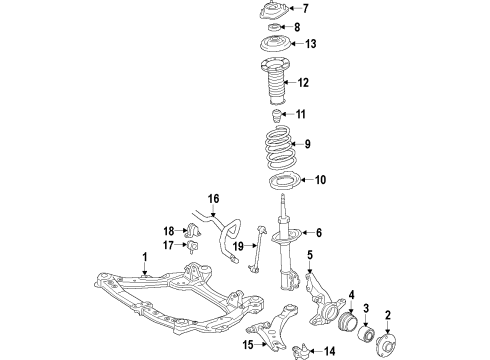 2012 Toyota Avalon Front Suspension, Control Arm, Stabilizer Bar Diagram 2 - Thumbnail