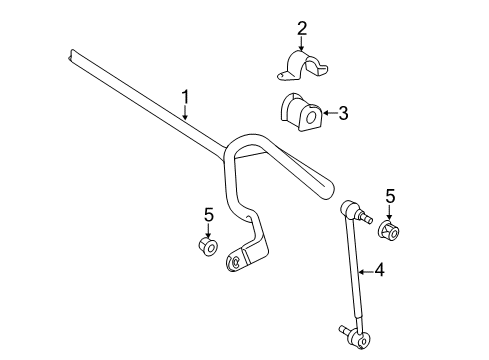 2014 Toyota Camry Stabilizer Bar & Components - Front Diagram