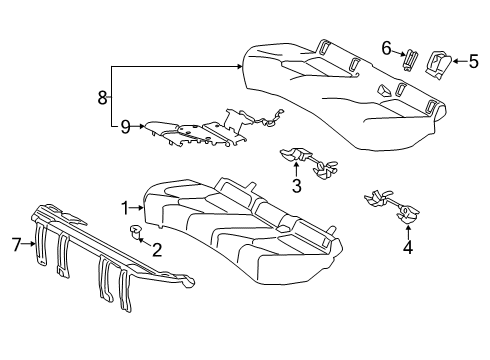 2021 Toyota Avalon Rear Seat Cover Sub-Assembly Diagram for 71075-07171-B2