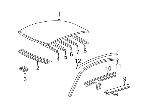 2002 Toyota Avalon Rear Header Diagram for 63133-AC012