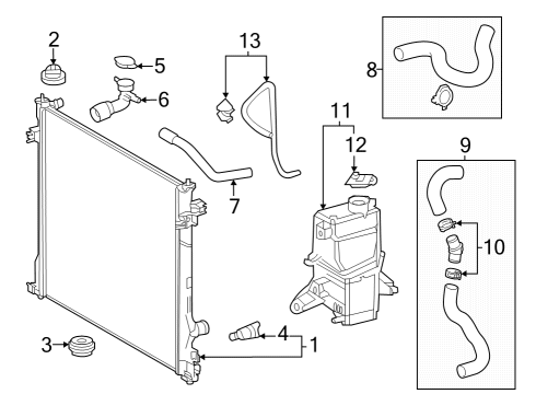 2024 Toyota Grand Highlander Radiator & Components Diagram 2 - Thumbnail