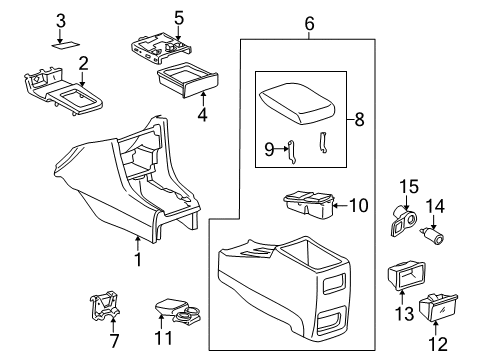 1998 Toyota Camry Holder, Rear Console Box, Cup grey black Diagram for 55630-33010-C0