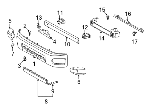 2010 Toyota FJ Cruiser Front Bumper Diagram