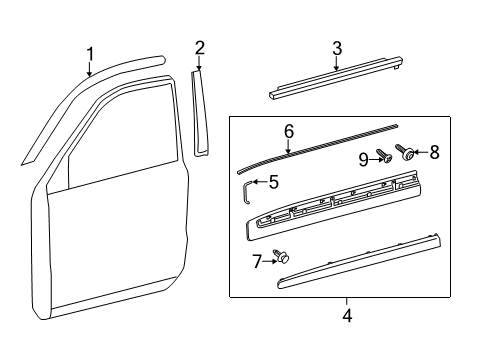 2019 Toyota Land Cruiser Exterior Trim - Front Door Diagram