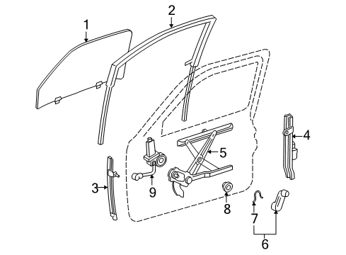 2007 Toyota Tacoma Front Door Diagram 1 - Thumbnail