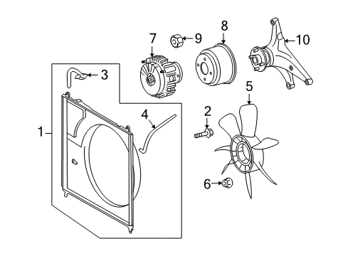 2008 Toyota Land Cruiser Cooling System, Radiator, Water Pump, Cooling Fan Diagram