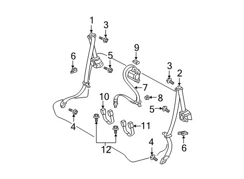 2005 Scion xB Seat Belt Diagram 2 - Thumbnail