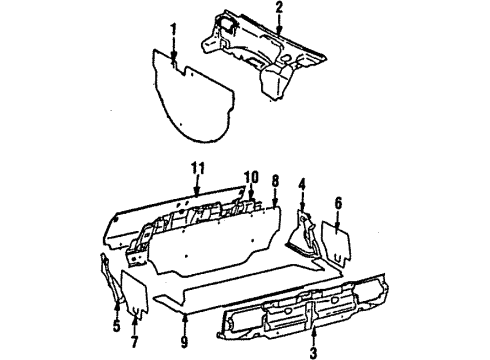 1987 Toyota MR2 Board Sub-Assy, Cowl Side Trim, LH Diagram for 62112-17020-11