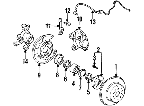 1993 Toyota Supra Cylinder Assy, Disc Brake, Rear LH Diagram for 47750-14250