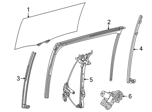 2022 Toyota Sienna Front Door Glass & Hardware Diagram 2 - Thumbnail