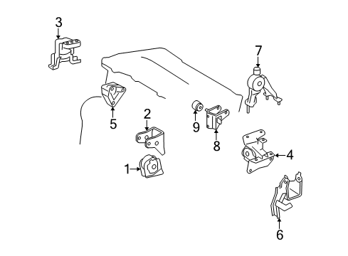 2013 Toyota Matrix Engine & Trans Mounting Diagram 2 - Thumbnail