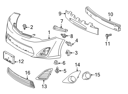 2014 Toyota Camry Front Bumper Diagram 2 - Thumbnail