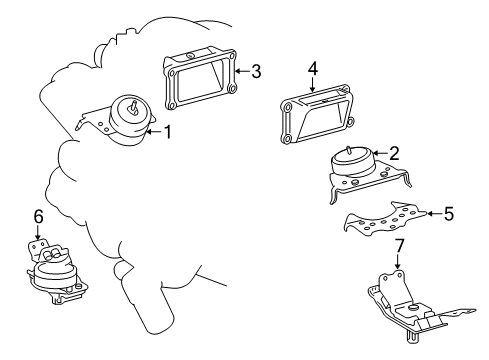 2020 Toyota Tundra Engine & Trans Mounting Diagram