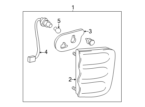 2003 Toyota Sequoia Socket And Wire, Rear Lamp Diagram for 81585-0C010