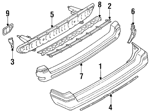 1988 Toyota Corolla Rear Bumper Diagram 1 - Thumbnail