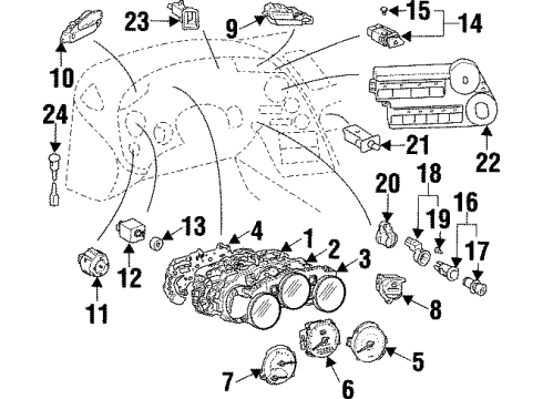 1996 Toyota Supra Gauge Assy, Combination Diagram for 83243-1B531