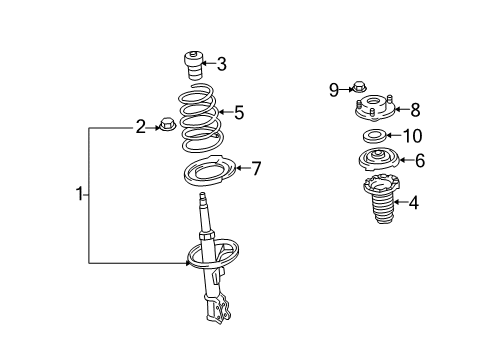 2006 Toyota Highlander Struts & Components - Front Diagram