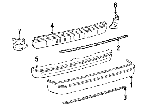 1987 Toyota MR2 Cover, Rear Bumper Diagram for 52159-17900