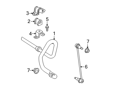 2010 Toyota Highlander Stabilizer Bar & Components - Front Diagram