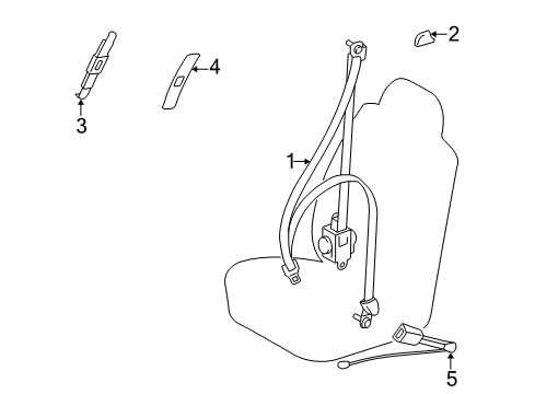 1999 Toyota Camry Belt Assy, Front Seat Outer, RH Diagram for 73210-AA040-B0