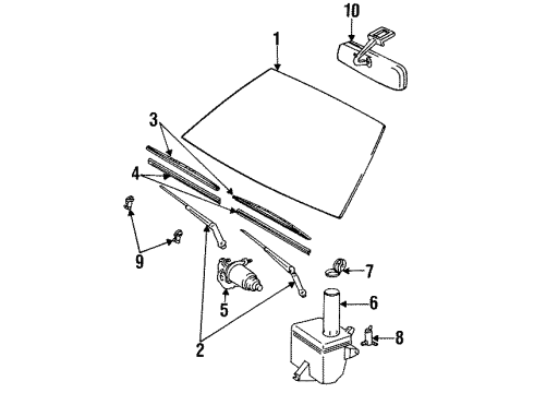 1985 Toyota Camry Visor Assembly, Right Diagram for 74310-32170-03