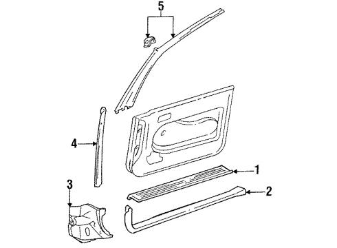 1994 Toyota Camry Interior Trim - Pillars, Rocker & Floor Diagram