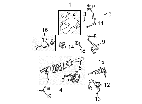 2000 Toyota Avalon Cover, Steering Column Diagram for 45023-07901-E4