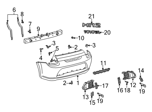 2004 Toyota MR2 Spyder Hook Sub-Assembly, Trans Diagram for 51093-17021