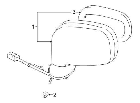 2002 Toyota MR2 Spyder Passenger Side Mirror Assembly Outside Rear View Diagram for 87910-17330-G0