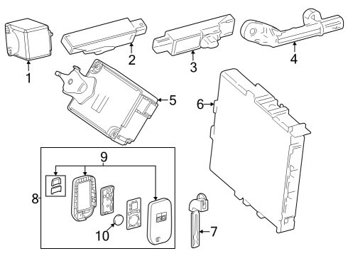 2021 Toyota Corolla Transmitter Sub-Assembly Diagram for 8990H-12180