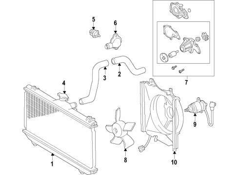 1995 Toyota Corolla Cooling System, Radiator, Water Pump, Cooling Fan Diagram