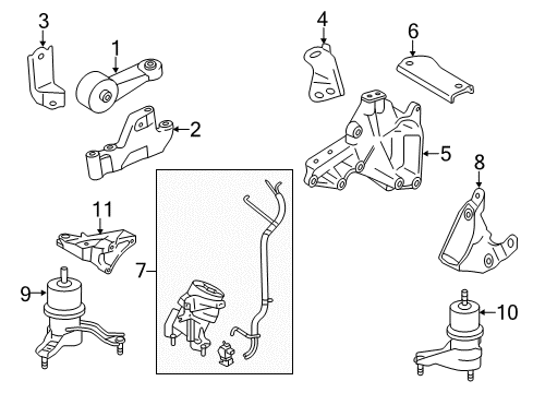 2018 Toyota Avalon Engine & Trans Mounting Diagram 2 - Thumbnail