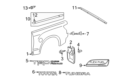 2008 Toyota Tundra Exterior Trim - Pick Up Box Diagram