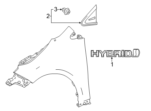 2021 Toyota Corolla Exterior Trim - Fender Diagram