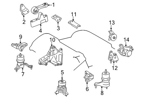 2013 Toyota Highlander Engine & Trans Mounting Diagram 2 - Thumbnail